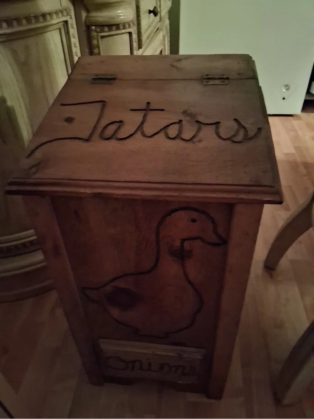 Wooden Pet Bird Storage Chest in Brown